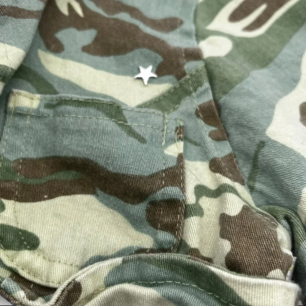 Trendy Girl  Camo Print Cropped Jacket For Girls Size 3T Long Sleeve With Button